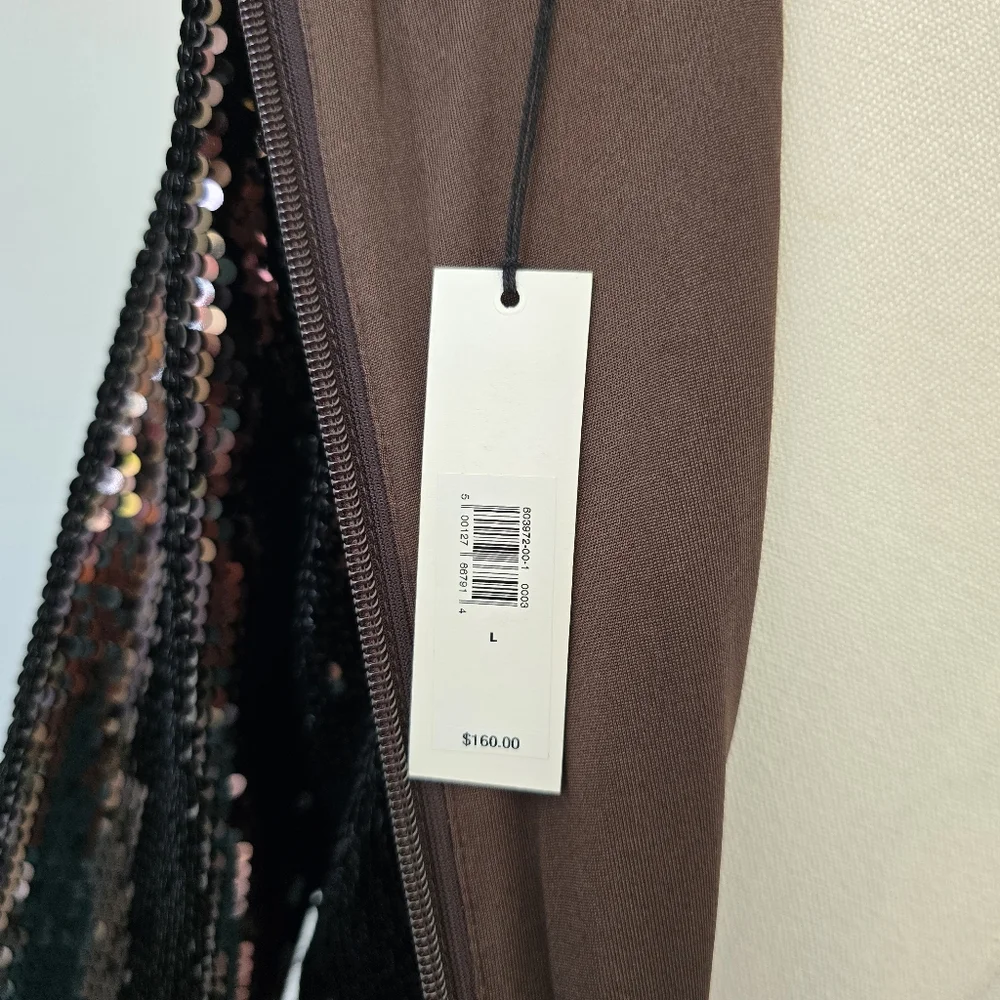 Banana Republic | Large | Chocolate Brown Stretch-Sequin Mini Dress - Picture 9 of 15